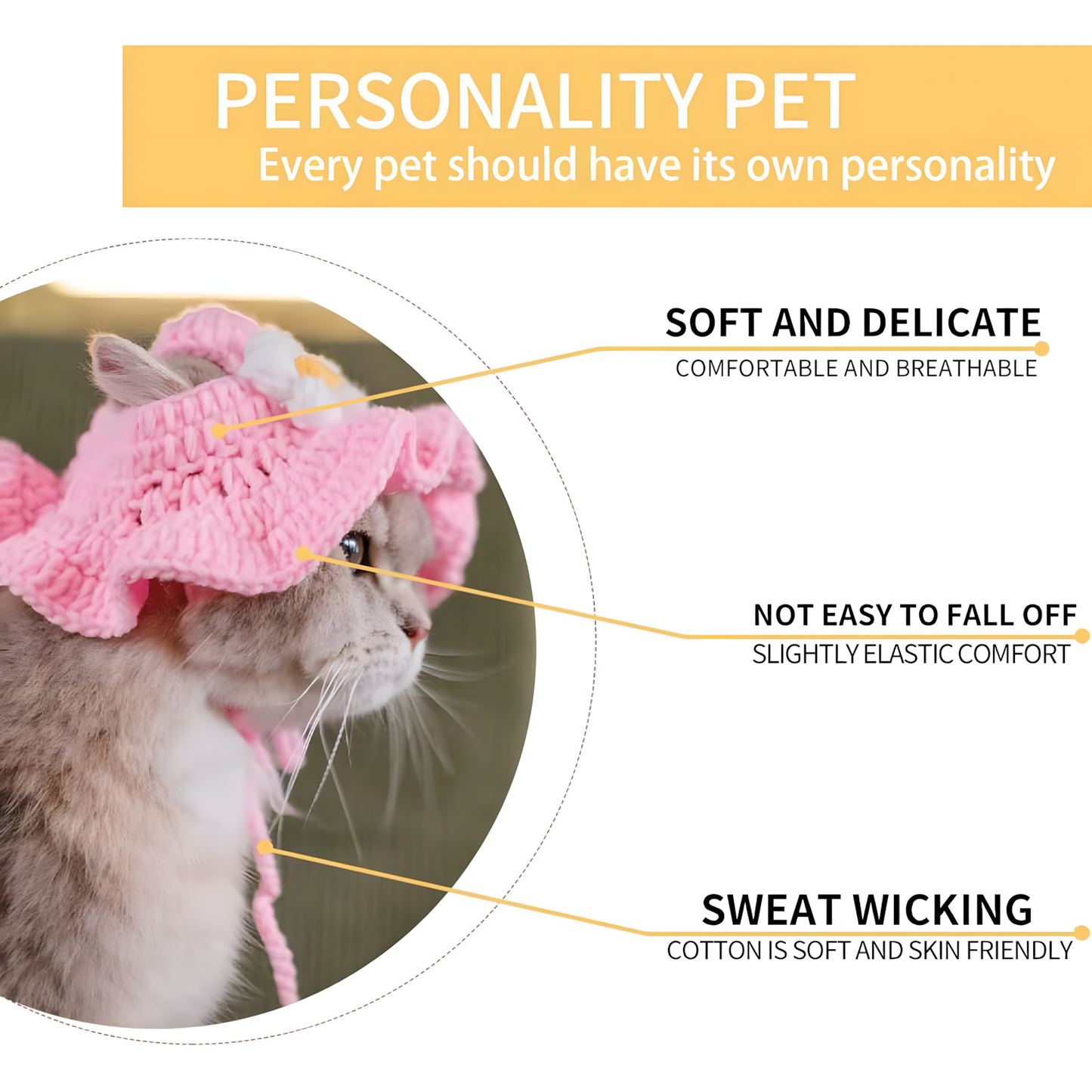 Cute Pet Hat for Dogs & Cats – Adjustable Soft Cotton Cap for Small Pets, Funny Pet Costume Accessory for Photos, Parties & Daily Wear