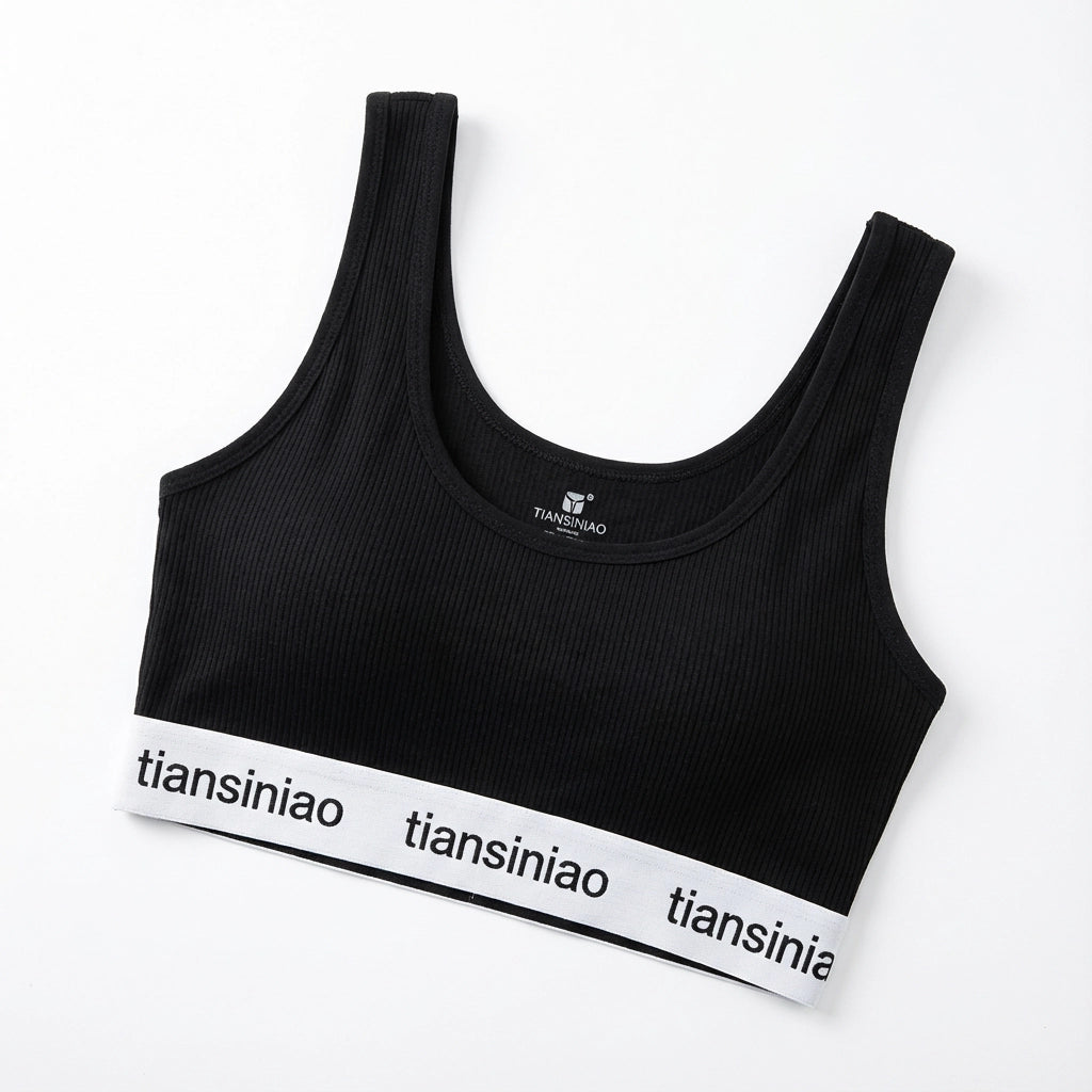 Women's Wireless Sports Bra - 90% Nylon/Spandex Fabric, Medium Coverage with Removable Pads for Running Gym Dance