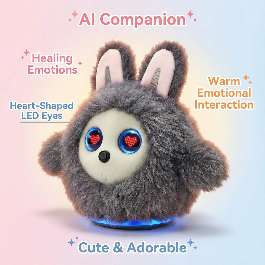 AI Interactive Robotic, Cute Smart Companion Robot with Touch Sensors, Emotional LED Expressions, Voice Interaction & Multimodal AI Connectivity