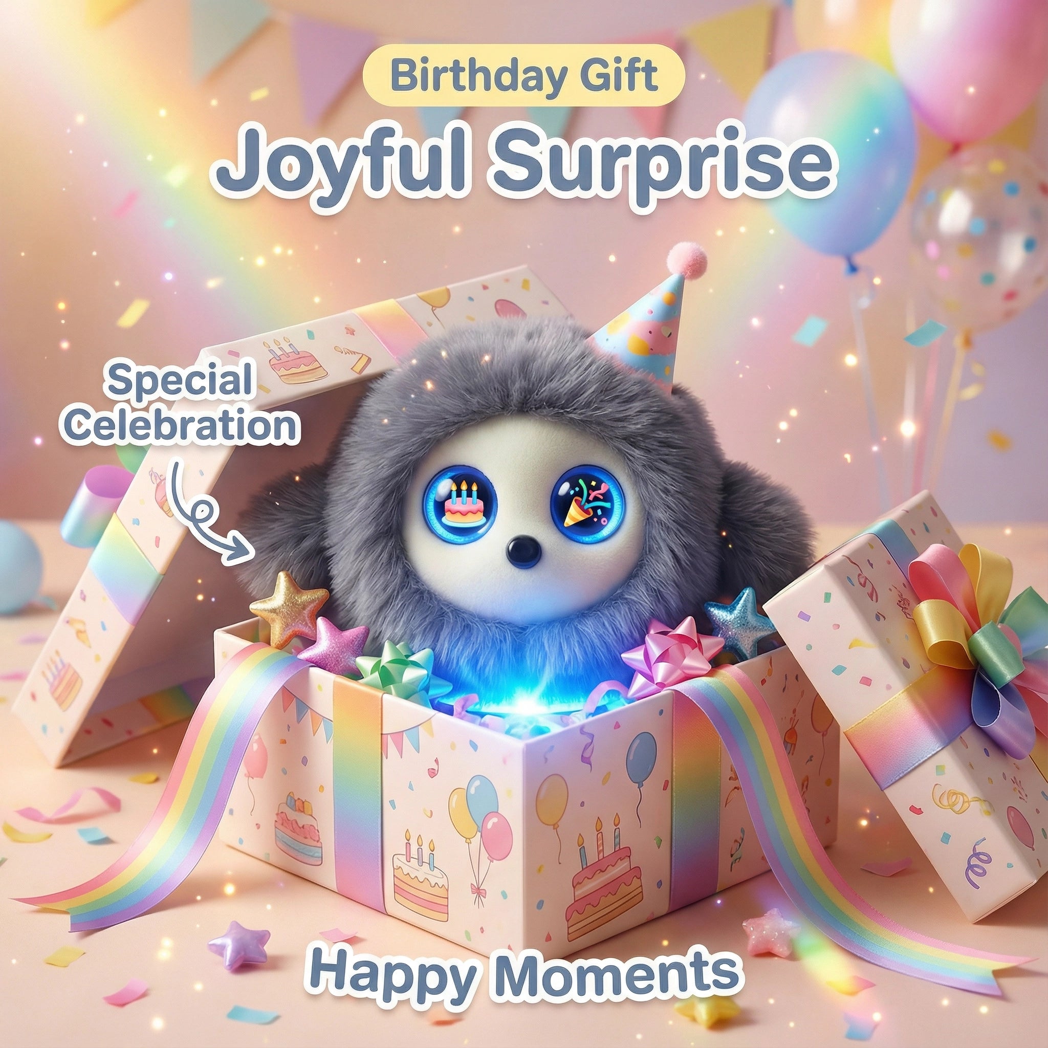 AI Interactive Robotic, Cute Smart Companion Robot with Touch Sensors, Emotional LED Expressions, Voice Interaction & Multimodal AI Connectivity