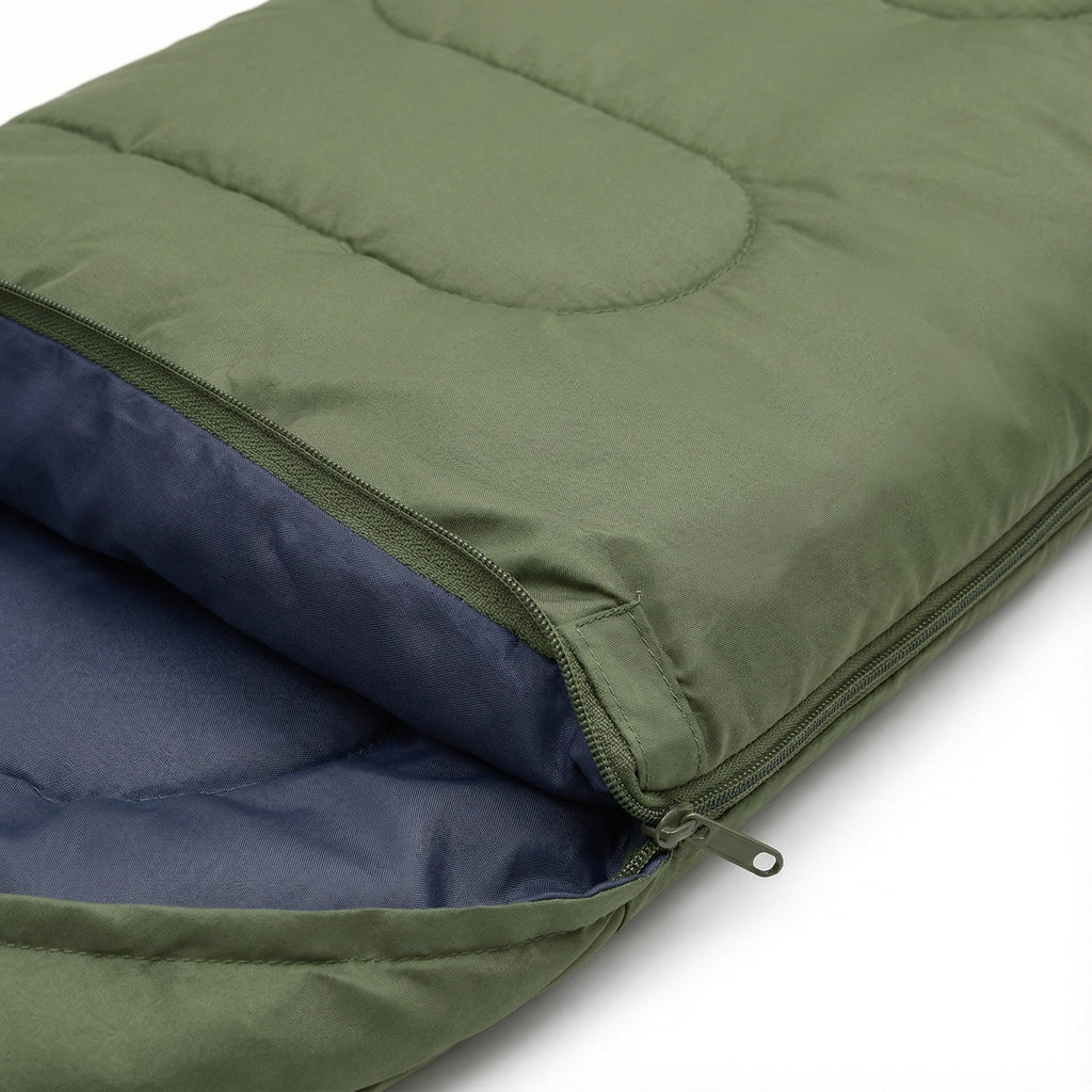 Green Duck Down Sleeping Bag for Tall Adults (75" + 12")